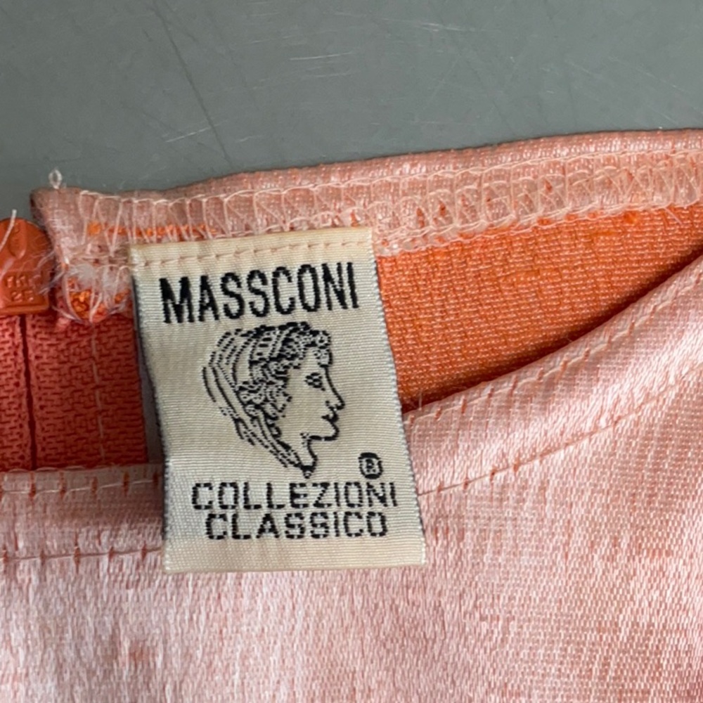 Vintage Massconi Women's Peach Satin Jacket & Bodysuit Set - Picture 3 of 13